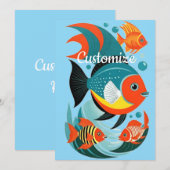 Invitation Assortiment de poisson tropical Thunder_Cove (Devant / Derrière)