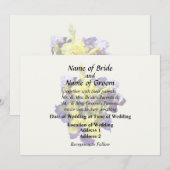 Invitation Assortiment d'iris jaune et violet (Devant / Derrière)