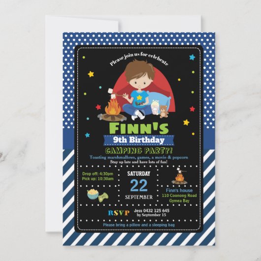 Invitation Assoupissement de garçons d'invitations (Devant)