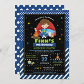 Invitation Assoupissement de garçons d'invitations (Devant / Derrière)