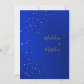 Invitation Astral Gold Stars Bleu Mariage du soir (Dos)