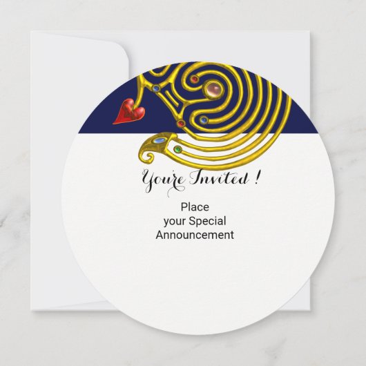 Invitation ASTRAL LABYRINTH GOLD ZODIAC CHART Astrologie (Dos)