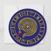 Invitation ASTRAL LABYRINTH GOLD ZODIAC CHART Astrologie (Devant)