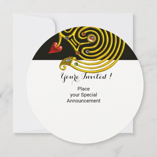 Invitation ASTRAL LABYRINTH GOLD ZODIAC CHART Astrologie (Dos)