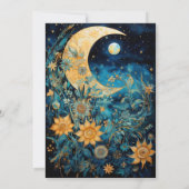 Invitation Astro céleste magique étoiles d'or cosmique Lune (Dos)