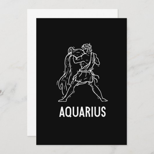 Invitation Astrologie Aquarius Cadeau Anniversaire Signes Zod (Devant / Derrière)