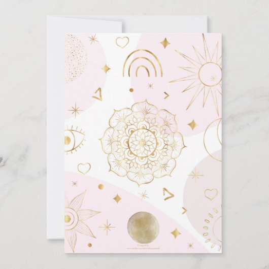 Invitation Astrologie Boho Or Modèle Céleste Doré (Dos)