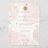 Invitation Astrologie Boho Or Modèle Céleste Doré (Devant / Derrière)