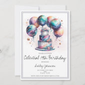 Invitation Astrologie cosmique mystique céleste Anniversaire (Devant)