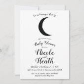Invitation Astrologie de la Lune du Croissant noir Baby showe (Devant)