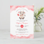 Invitation Astrologie du cancer céleste Baby shower rouge (Debout devant)