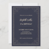 Invitation Astrologie Mystique Violet Star 21e anniversaire (Devant)