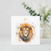 Invitation Astrologie signe zodiaque de Leo en aquarelle (Debout devant)