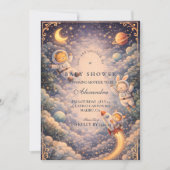 Invitation Astronaut Animals Space Baby Shower (Devant)
