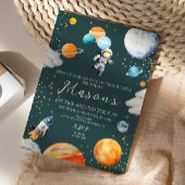 Invitation Astronaut Balloon Planets 1st Trip Around the Sun