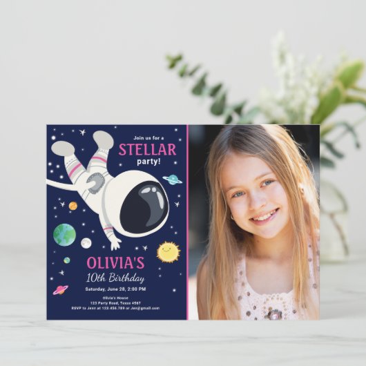 Invitation Astronaut de l'espace extra-atmosphérique Planètes (Debout devant)