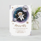 Invitation Astronaut Espace 1er anniversaire (Debout devant)