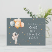 Invitation Astronaut First Birthday Thank You Card (Debout devant)