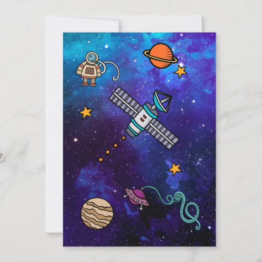 Invitation Astronaut & Lune (fille) (Dos)