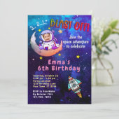 Invitation Astronaut & Lune (fille) (Debout devant)