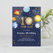 Invitation Astronaut Outer Space Planet Galaxy 10th Birthday  (Debout devant)