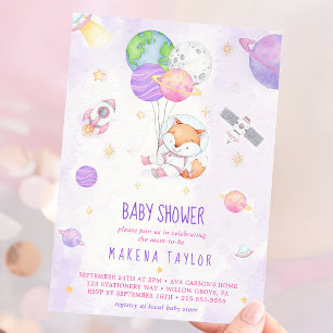 Invitation Astronaut Planet Rocket Baby shower spatial