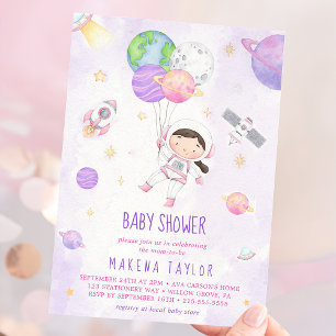 Invitation Astronaut Planet Rocket Baby shower spatial