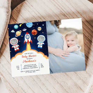 Invitation Astronaut Planet Rocket Baby shower spatial