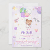 Invitation Astronaut Planet Rocket Baby shower spatial (Devant)