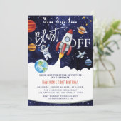 Invitation Astronaut Planet Rocket Espace extra-atmosphérique (Debout devant)