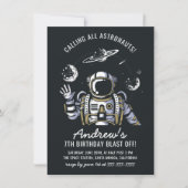 Invitation Astronaut & Planètes Fête d'anniversaire (Devant)
