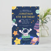 Invitation Astronaut Planètes Space-Tactique Anniversaire (Debout devant)