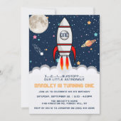 Invitation Astronaut Rocket Espace extra-atmosphérique 1er an (Devant)