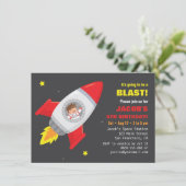 Invitation Astronaut Rocket Ship Espace Anniversaires de enfa (Debout devant)