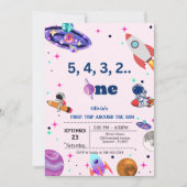 Invitation Astronaut Space premier voyage autour de l'anniver (Devant)