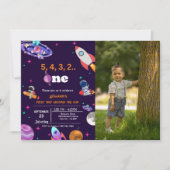 Invitation Astronaut Space premier voyage autour de l'anniver (Devant)