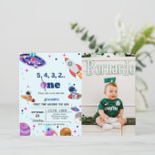 Invitation Astronaut Space premier voyage autour de l'anniver (Debout devant)