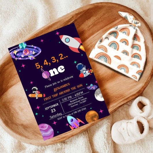 Invitation Astronaut Space premier voyage autour de l'anniver