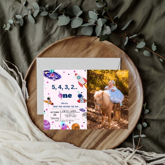 Invitation Astronaut Space premier voyage autour de l'anniver