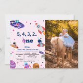 Invitation Astronaut Space premier voyage autour de l'anniver (Devant)