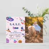 Invitation Astronaut Space premier voyage autour de l'anniver (Debout devant)