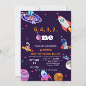 Invitation Astronaut Space premier voyage autour de l'anniver (Devant)