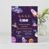 Invitation Astronaut Space premier voyage autour de l'anniver (Debout devant)