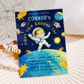 Invitation Astronaut Space Rocket Planètes Étoiles Anniversai