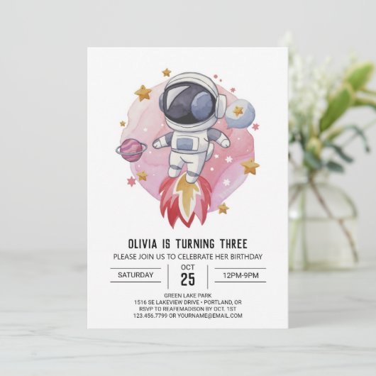 Invitation Astronaut Stark Modern Explorer (Debout devant)