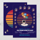 Invitation  Astronaut with Planet Balloons (Devant / Derrière)