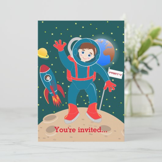 Invitation Astronaute (Debout devant)