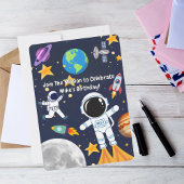 Invitation Astronaute Amusant de l'Espace, Premier Anniversai