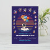 Invitation Astronaute avec ballons planétaires (Debout devant)