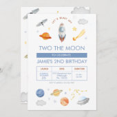 Invitation Astronaute de la Partie de l'espace extra-atmosphé (Devant / Derrière)